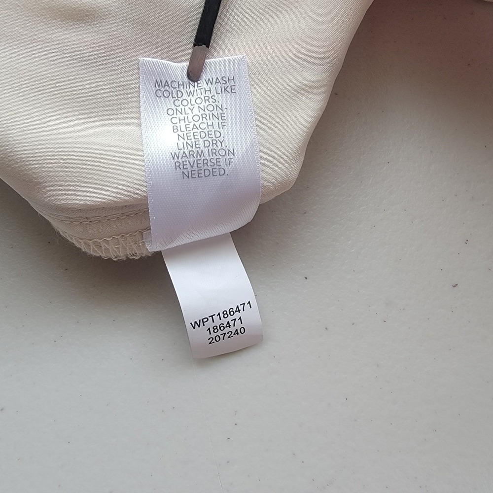 J. Jill Linen Blend Wide Leg Crop Pants Medium Beige Pink Striped Belted Coastal - Picture 6 of 8
